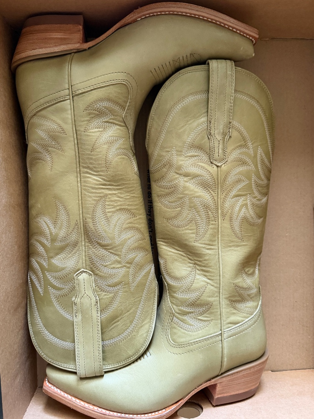 Tecovas The Annie COLOR:LIGHT SAGE MATERIAL:COWHIDE Women's Cowboy Boots. - Picture 3 of 7